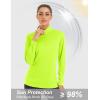imageMAGCOMSEN Womens Shirts Long Sleeve 14 Zip UPF50 UV Sun Protection Quick Dry Workout Hiking Athletic Shirts Rash GuardFluorescent Green