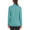 imageMAGCOMSEN Womens Shirts Long Sleeve 14 Zip UPF50 UV Sun Protection Quick Dry Workout Hiking Athletic Shirts Rash GuardGrey Green