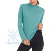 imageMAGCOMSEN Womens Shirts Long Sleeve 14 Zip UPF50 UV Sun Protection Quick Dry Workout Hiking Athletic Shirts Rash GuardGrey Green