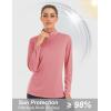 imageMAGCOMSEN Womens Shirts Long Sleeve 14 Zip UPF50 UV Sun Protection Quick Dry Workout Hiking Athletic Shirts Rash GuardGrey Pink