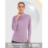 imageMAGCOMSEN Womens Shirts Long Sleeve 14 Zip UPF50 UV Sun Protection Quick Dry Workout Hiking Athletic Shirts Rash GuardGrey Purple