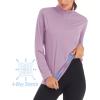 imageMAGCOMSEN Womens Shirts Long Sleeve 14 Zip UPF50 UV Sun Protection Quick Dry Workout Hiking Athletic Shirts Rash GuardGrey Purple