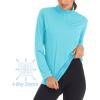 imageMAGCOMSEN Womens Shirts Long Sleeve 14 Zip UPF50 UV Sun Protection Quick Dry Workout Hiking Athletic Shirts Rash GuardIce Blue