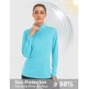 imageMAGCOMSEN Womens Shirts Long Sleeve 14 Zip UPF50 UV Sun Protection Quick Dry Workout Hiking Athletic Shirts Rash GuardIce Blue