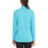 imageMAGCOMSEN Womens Shirts Long Sleeve 14 Zip UPF50 UV Sun Protection Quick Dry Workout Hiking Athletic Shirts Rash GuardIce Blue