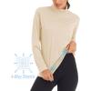 imageMAGCOMSEN Womens Shirts Long Sleeve 14 Zip UPF50 UV Sun Protection Quick Dry Workout Hiking Athletic Shirts Rash GuardLight Apricot