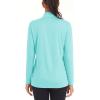 imageMAGCOMSEN Womens Shirts Long Sleeve 14 Zip UPF50 UV Sun Protection Quick Dry Workout Hiking Athletic Shirts Rash GuardLight Blue