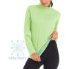 imageMAGCOMSEN Womens Shirts Long Sleeve 14 Zip UPF50 UV Sun Protection Quick Dry Workout Hiking Athletic Shirts Rash GuardLight Green