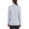 imageMAGCOMSEN Womens Shirts Long Sleeve 14 Zip UPF50 UV Sun Protection Quick Dry Workout Hiking Athletic Shirts Rash GuardLight Grey