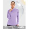 imageMAGCOMSEN Womens Shirts Long Sleeve 14 Zip UPF50 UV Sun Protection Quick Dry Workout Hiking Athletic Shirts Rash GuardLight Purple