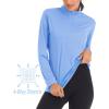 imageMAGCOMSEN Womens Shirts Long Sleeve 14 Zip UPF50 UV Sun Protection Quick Dry Workout Hiking Athletic Shirts Rash GuardLightblue