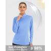 imageMAGCOMSEN Womens Shirts Long Sleeve 14 Zip UPF50 UV Sun Protection Quick Dry Workout Hiking Athletic Shirts Rash GuardLightblue