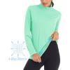imageMAGCOMSEN Womens Shirts Long Sleeve 14 Zip UPF50 UV Sun Protection Quick Dry Workout Hiking Athletic Shirts Rash GuardMint Green