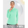 imageMAGCOMSEN Womens Shirts Long Sleeve 14 Zip UPF50 UV Sun Protection Quick Dry Workout Hiking Athletic Shirts Rash GuardMint Green