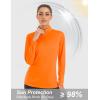 imageMAGCOMSEN Womens Shirts Long Sleeve 14 Zip UPF50 UV Sun Protection Quick Dry Workout Hiking Athletic Shirts Rash GuardOrange