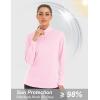 imageMAGCOMSEN Womens Shirts Long Sleeve 14 Zip UPF50 UV Sun Protection Quick Dry Workout Hiking Athletic Shirts Rash GuardPink