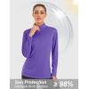 imageMAGCOMSEN Womens Shirts Long Sleeve 14 Zip UPF50 UV Sun Protection Quick Dry Workout Hiking Athletic Shirts Rash GuardPurple