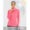 imageMAGCOMSEN Womens Shirts Long Sleeve 14 Zip UPF50 UV Sun Protection Quick Dry Workout Hiking Athletic Shirts Rash GuardRose