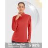 imageMAGCOMSEN Womens Shirts Long Sleeve 14 Zip UPF50 UV Sun Protection Quick Dry Workout Hiking Athletic Shirts Rash GuardTomato Red