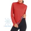 imageMAGCOMSEN Womens Shirts Long Sleeve 14 Zip UPF50 UV Sun Protection Quick Dry Workout Hiking Athletic Shirts Rash GuardTomato Red