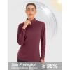 imageMAGCOMSEN Womens Shirts Long Sleeve 14 Zip UPF50 UV Sun Protection Quick Dry Workout Hiking Athletic Shirts Rash GuardWine Red