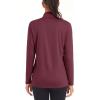 imageMAGCOMSEN Womens Shirts Long Sleeve 14 Zip UPF50 UV Sun Protection Quick Dry Workout Hiking Athletic Shirts Rash GuardWine Red