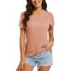 imageMAGCOMSEN Womens T Shirts VNeck Short Sleeve UPF 50 Sun Protection Performance Quick Dry Athletic Shirts Tee TopsApricot