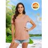 imageMAGCOMSEN Womens T Shirts VNeck Short Sleeve UPF 50 Sun Protection Performance Quick Dry Athletic Shirts Tee TopsApricot