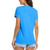 imageMAGCOMSEN Womens T Shirts VNeck Short Sleeve UPF 50 Sun Protection Performance Quick Dry Athletic Shirts Tee TopsAzure