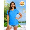 imageMAGCOMSEN Womens T Shirts VNeck Short Sleeve UPF 50 Sun Protection Performance Quick Dry Athletic Shirts Tee TopsAzure