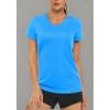 imageMAGCOMSEN Womens T Shirts VNeck Short Sleeve UPF 50 Sun Protection Performance Quick Dry Athletic Shirts Tee TopsAzure