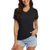 imageMAGCOMSEN Womens T Shirts VNeck Short Sleeve UPF 50 Sun Protection Performance Quick Dry Athletic Shirts Tee TopsBlack