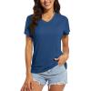 imageMAGCOMSEN Womens T Shirts VNeck Short Sleeve UPF 50 Sun Protection Performance Quick Dry Athletic Shirts Tee TopsBlue Grey