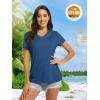 imageMAGCOMSEN Womens T Shirts VNeck Short Sleeve UPF 50 Sun Protection Performance Quick Dry Athletic Shirts Tee TopsBlue Grey