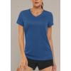 imageMAGCOMSEN Womens T Shirts VNeck Short Sleeve UPF 50 Sun Protection Performance Quick Dry Athletic Shirts Tee TopsBlue Grey
