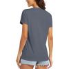 imageMAGCOMSEN Womens T Shirts VNeck Short Sleeve UPF 50 Sun Protection Performance Quick Dry Athletic Shirts Tee TopsDark Grey