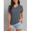 imageMAGCOMSEN Womens T Shirts VNeck Short Sleeve UPF 50 Sun Protection Performance Quick Dry Athletic Shirts Tee TopsDark Grey