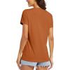 imageMAGCOMSEN Womens T Shirts VNeck Short Sleeve UPF 50 Sun Protection Performance Quick Dry Athletic Shirts Tee TopsDark Orange