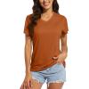 imageMAGCOMSEN Womens T Shirts VNeck Short Sleeve UPF 50 Sun Protection Performance Quick Dry Athletic Shirts Tee TopsDark Orange