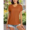 imageMAGCOMSEN Womens T Shirts VNeck Short Sleeve UPF 50 Sun Protection Performance Quick Dry Athletic Shirts Tee TopsDark Orange