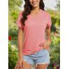 imageMAGCOMSEN Womens T Shirts VNeck Short Sleeve UPF 50 Sun Protection Performance Quick Dry Athletic Shirts Tee TopsGrey Pink