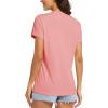 imageMAGCOMSEN Womens T Shirts VNeck Short Sleeve UPF 50 Sun Protection Performance Quick Dry Athletic Shirts Tee TopsGrey Pink