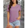 imageMAGCOMSEN Womens T Shirts VNeck Short Sleeve UPF 50 Sun Protection Performance Quick Dry Athletic Shirts Tee TopsGrey Purple