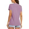 imageMAGCOMSEN Womens T Shirts VNeck Short Sleeve UPF 50 Sun Protection Performance Quick Dry Athletic Shirts Tee TopsGrey Purple