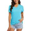 imageMAGCOMSEN Womens T Shirts VNeck Short Sleeve UPF 50 Sun Protection Performance Quick Dry Athletic Shirts Tee TopsIce Blue