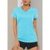 imageMAGCOMSEN Womens T Shirts VNeck Short Sleeve UPF 50 Sun Protection Performance Quick Dry Athletic Shirts Tee TopsIce Blue
