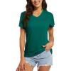 imageMAGCOMSEN Womens T Shirts VNeck Short Sleeve UPF 50 Sun Protection Performance Quick Dry Athletic Shirts Tee TopsJade Green