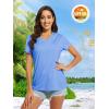 imageMAGCOMSEN Womens T Shirts VNeck Short Sleeve UPF 50 Sun Protection Performance Quick Dry Athletic Shirts Tee TopsLight Blue