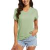 imageMAGCOMSEN Womens T Shirts VNeck Short Sleeve UPF 50 Sun Protection Performance Quick Dry Athletic Shirts Tee TopsLight Green