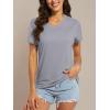 imageMAGCOMSEN Womens T Shirts VNeck Short Sleeve UPF 50 Sun Protection Performance Quick Dry Athletic Shirts Tee TopsLight Grey